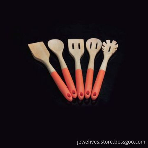 Wooden and silicone new combine cook sets, unique design, durable